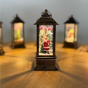 Festive Santa Lantern Decor
